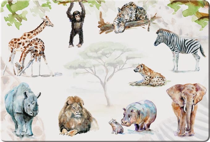Placemat: Afrikaanse dieren, Michelle Dujardin