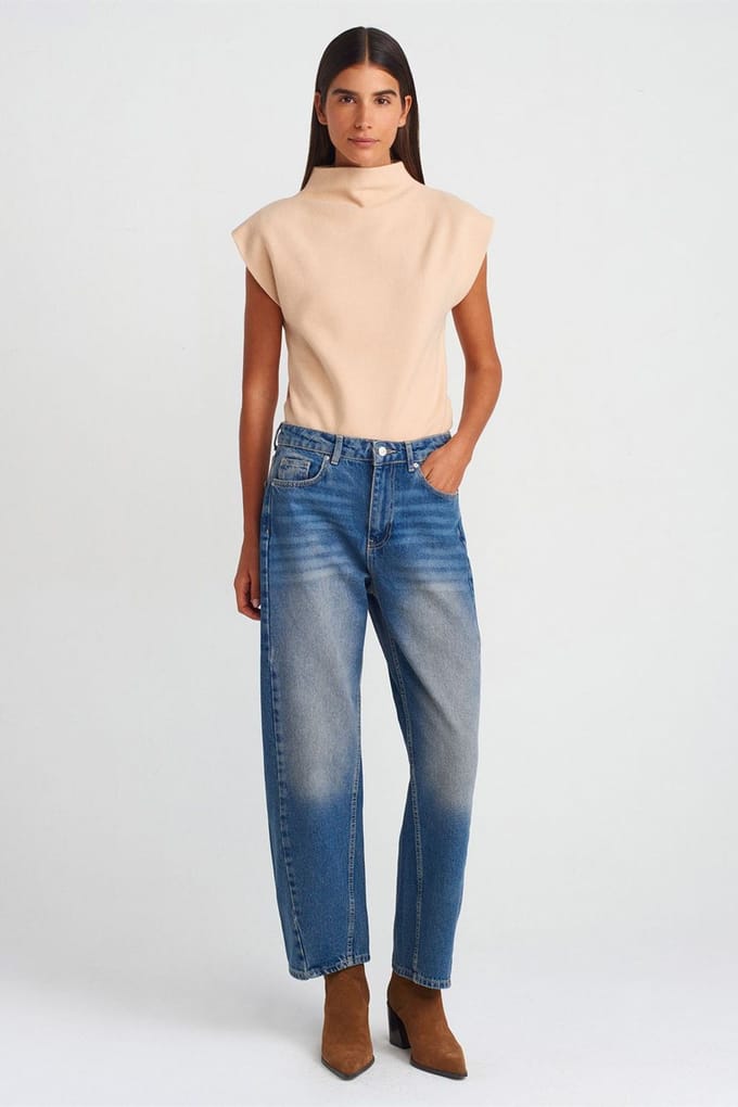 Hoge taille wijde ballonjeans