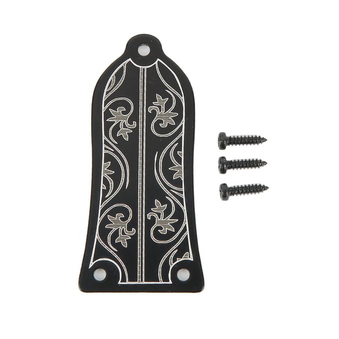 Halsstaafdeksel met Schroefpatroon Decoratie Metalen Afdekplaat Vervanging Gitaar Accessoires black