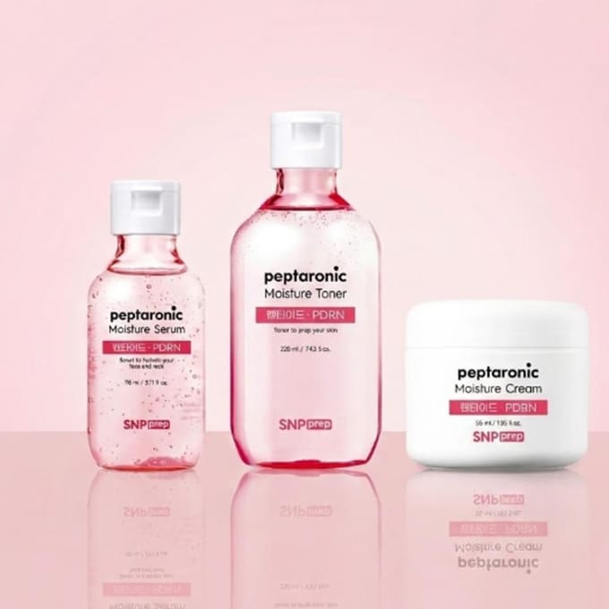 SNP PREP Peptaronic Vochtverzorging 3-delige Set (Toner 320ml + Serum 220ml + Crème 55ml) white