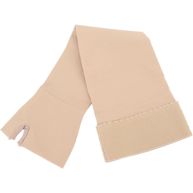 Compressie Armmouw 30-40mmHg Graduele Compressie Volledige Armondersteuning Ademende Armband met L beige
