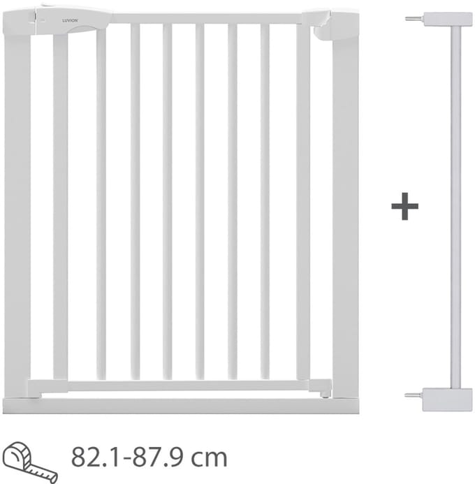 LUVION® Safety Gate Plus Traphekje – Klembevestiging (Zonder Boren Mogelijk) – 83–87,9 cm – Wit