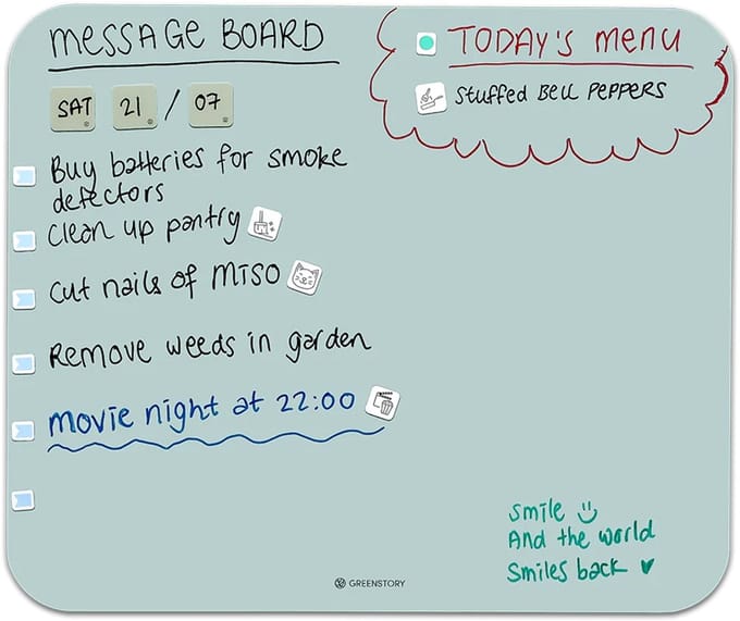 GreenStory - Zelfklevend Whiteboard - Sticky Whiteboard - XL - blauw - met Sticky Pen