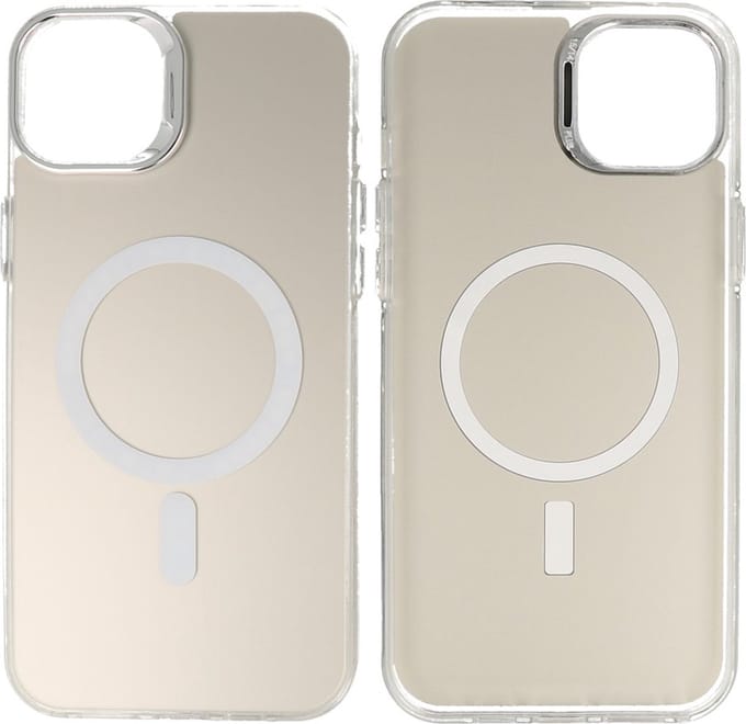 Magsafe Hoesje Geschikt voor iPhone 16 Plus - Magnetisch Smartphone Hoesje - Wit