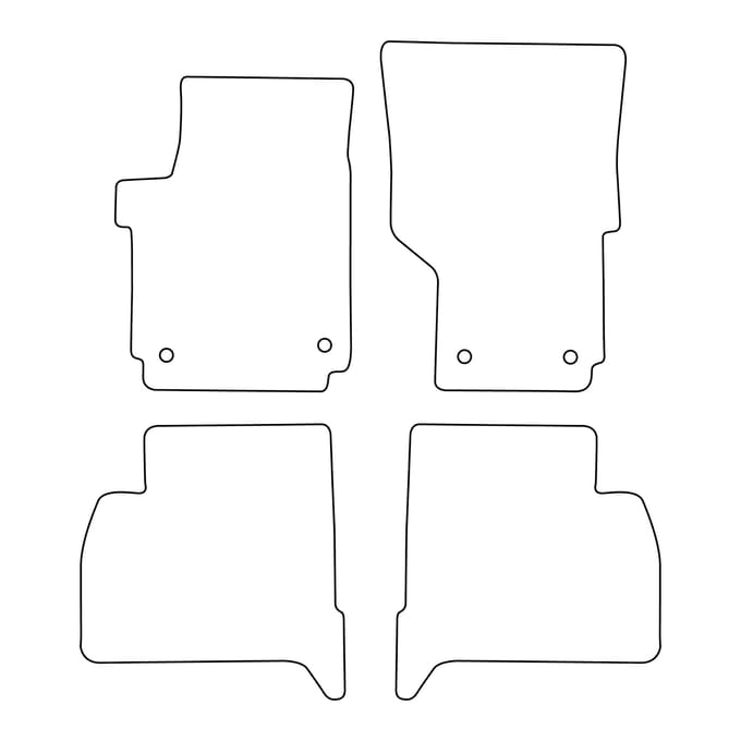 Set velours vloermatten passend voor Volkswagen Amarok 2010- - rode afwerking