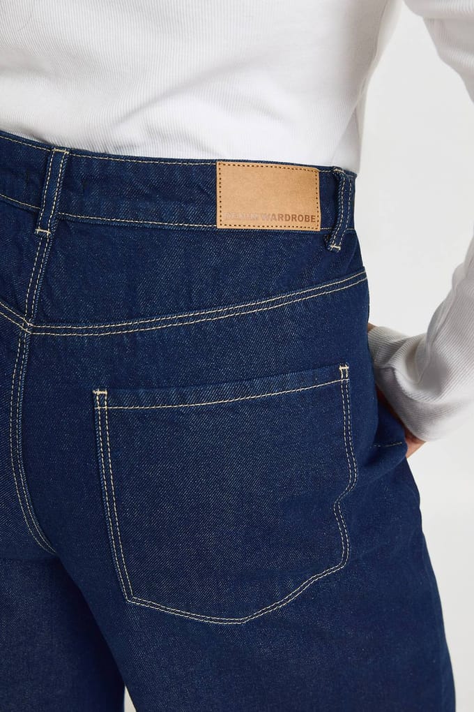 boohoo Dames Plus Hoge Taille Wijde Pijpen Jeans | Indigo | Maat: 16
