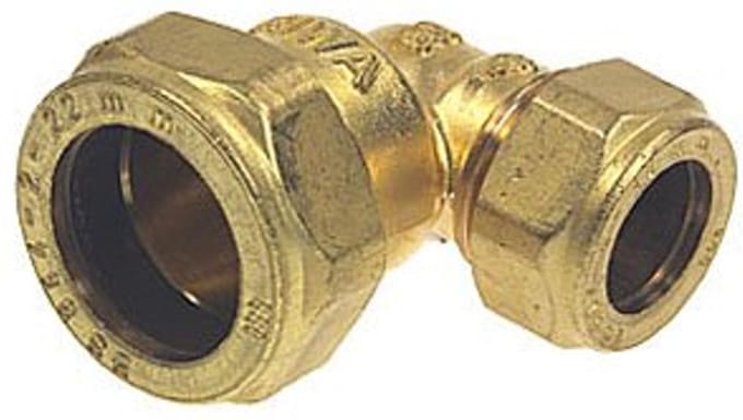 Bonfix messing knel koppeling knie verlopend 28 x 22 mm