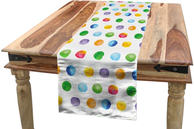 ABAKUHAUS Abstracte tafelloper – 40x180 cm – Multicolor, wasbaar