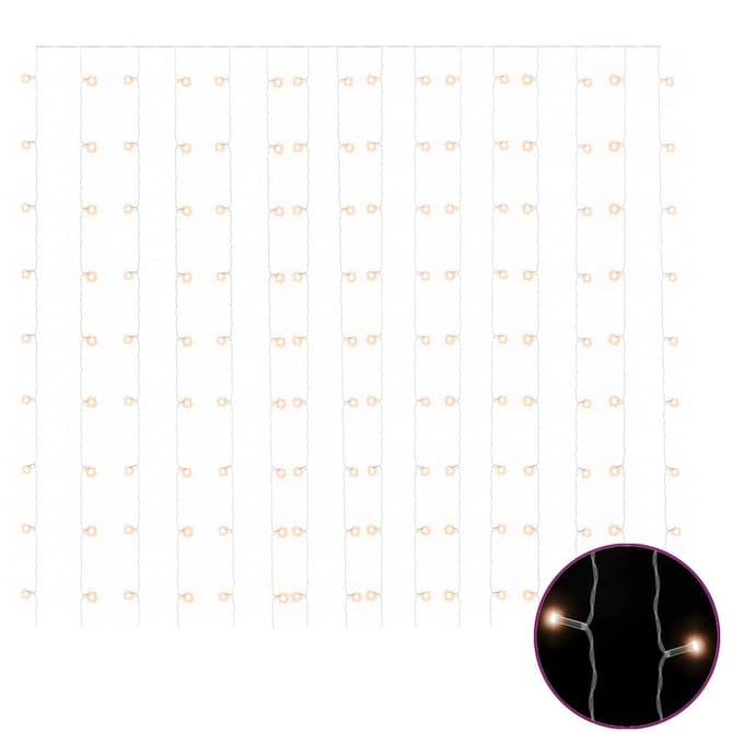 vidaXL - Lichtsnoergordijn - met - 300 - LED's - en - 8 - functies - 3x3 - m - warmwit