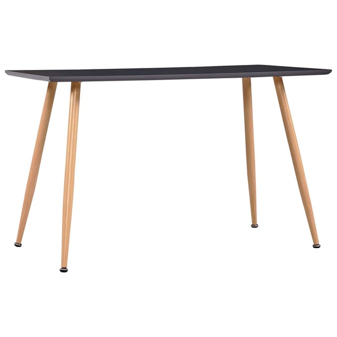vidaXL - Eettafel - 120x60x74 - cm - MDF - grijs - en - eikenkleurig