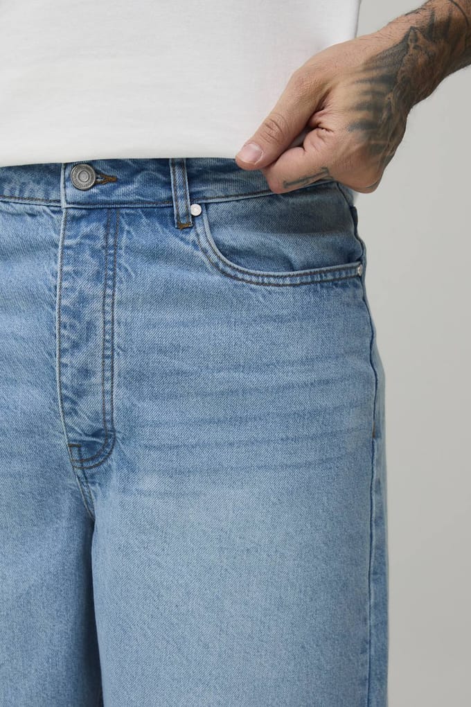 Tall Essential Relaxed Fit Denim Jorts | Light Blue | Size 54