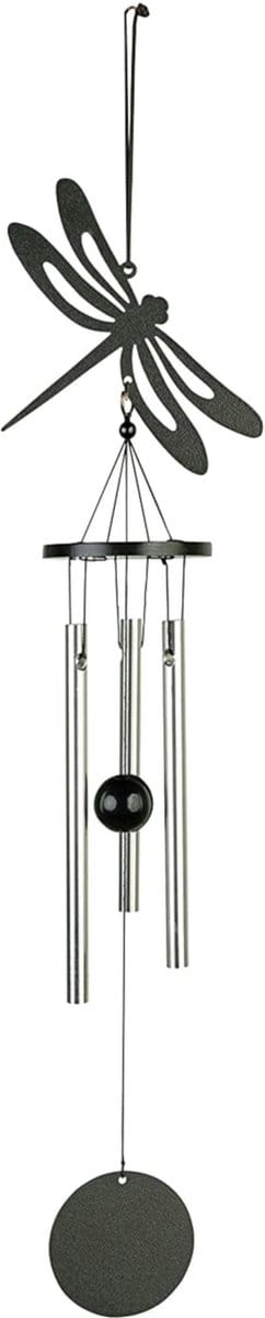 Windgong - Outdoor - Windmobiel - Windorgel - Libelle - 35cm - Staal - Zwart - Zilver