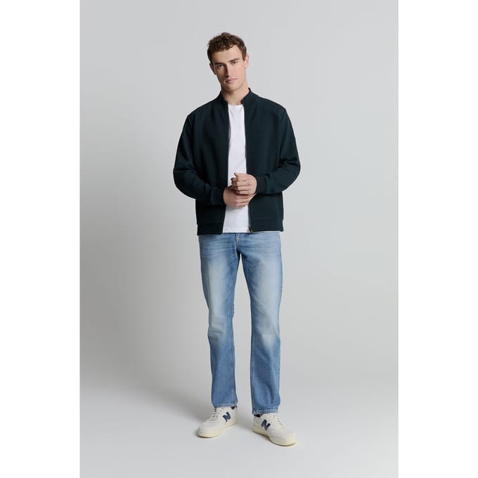 No Excess Sweater Full Zipper Jacquard Mix Night Größe: S | Pullover Outlet | Herren | Schwarz