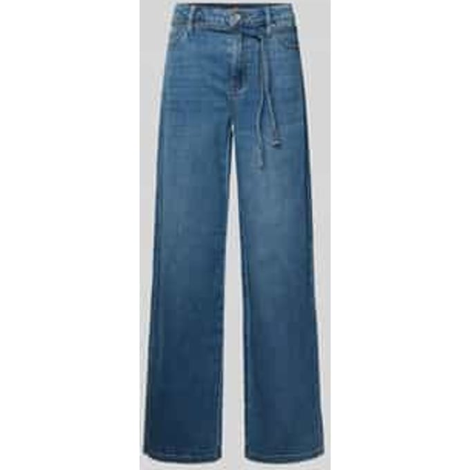wide leg jeans met strikceintuur