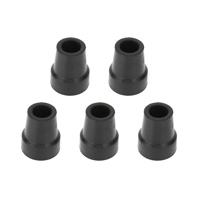 5 stuks Krukdop Professionele Rubber Vervanging Wandelstok Stok Tip Accessoire Zwart 0,7 Inch gray