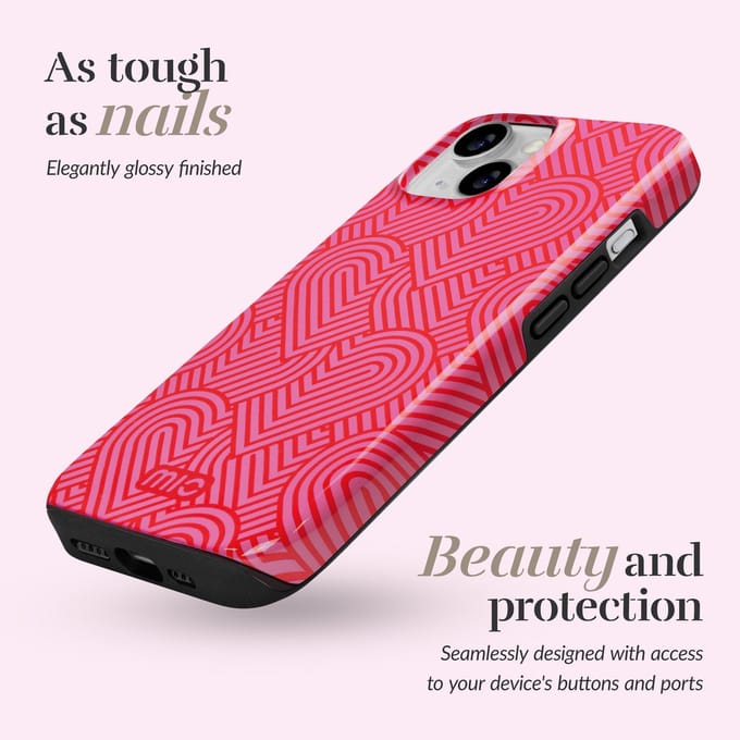 MIO MagSafe Apple iPhone 15 Plus / 14 Plus Hoesje | Hard Shell Back Cover | Geschikt voor MagSafe | Wild Hearts
