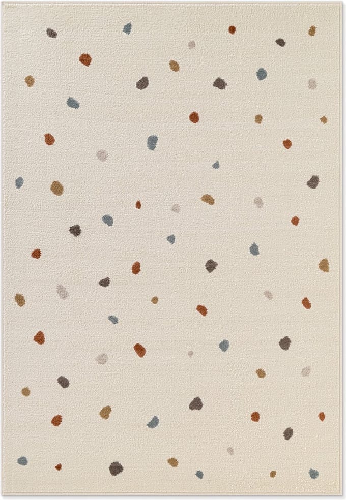 Flycarpets Kindervloerkleed Adventures - Funny Dots- Creme / Multi 160x235 cm