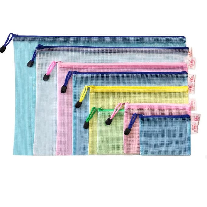 Sac à documents en PVC, 1 pièce, grille transparente A3/A4/A5/A6, pochette de papeterie scolaire et de bureau, sac à fermeture éclair A6 vert