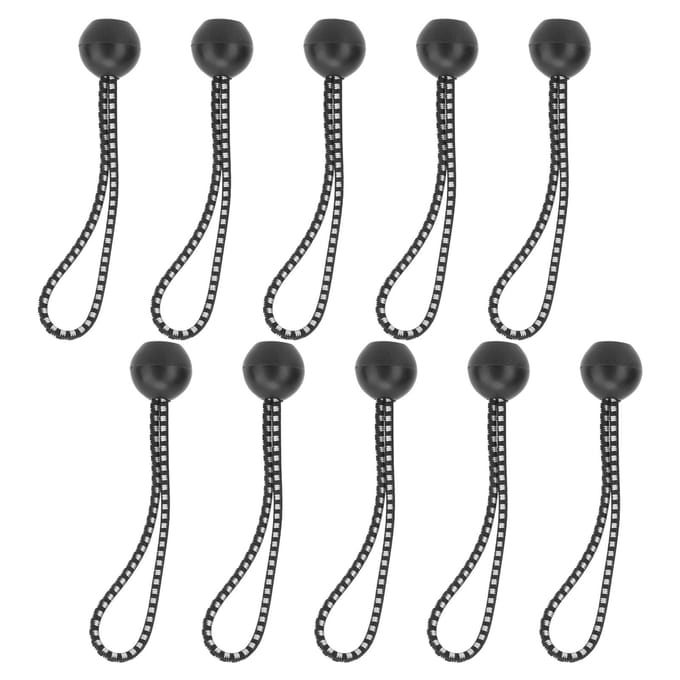 10 stuks Tentclip Vaste Balklem Bal Bungee Koorden met Elastisch Koord voor LuifeltentZwart en black