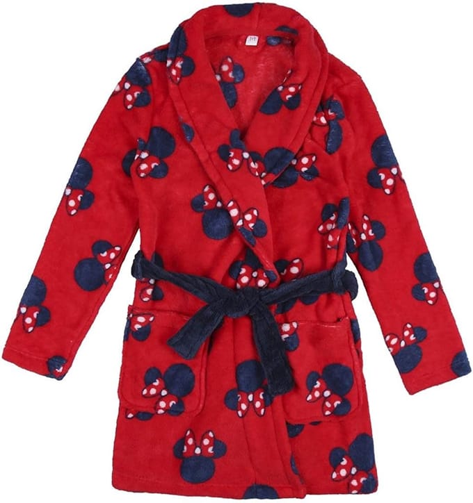 Disney Minnie Mouse Badjas in Coral Fleece - Rood - 8 jaar