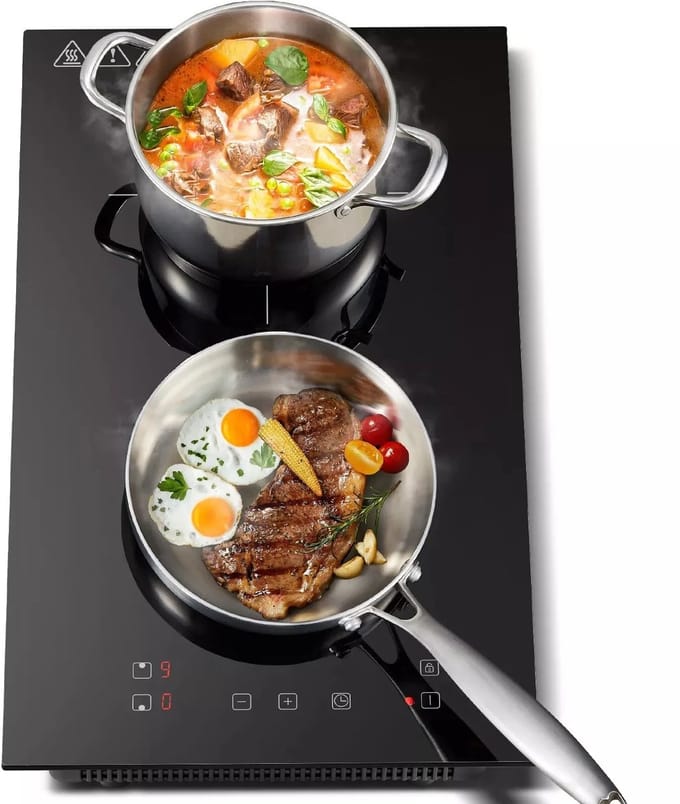 Seth Select Dubbele Inductiekookplaat 3300W – Compact 30 cm – Touchscreen - 2 Pits – Timerfunctie – Moderne Kookplaat - Zwart