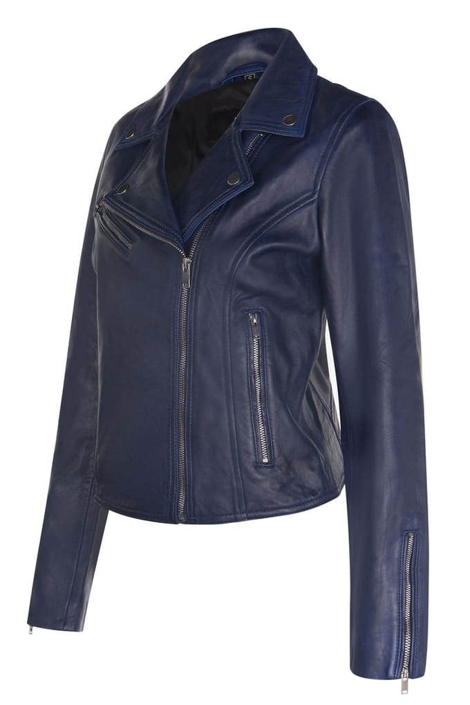 Dames klassiek leren Brando bikerjack-Loughton