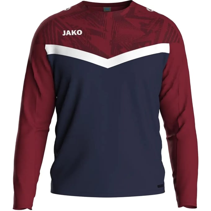 Jako Iconic Sweater Kinderen - Marine / Chilirood | Maat: 152