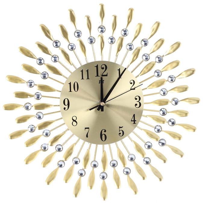 Huishoudelijk Innovatieve Moderne Wandklok Woonkamer Hangende Quartz Klok Decoratie beige