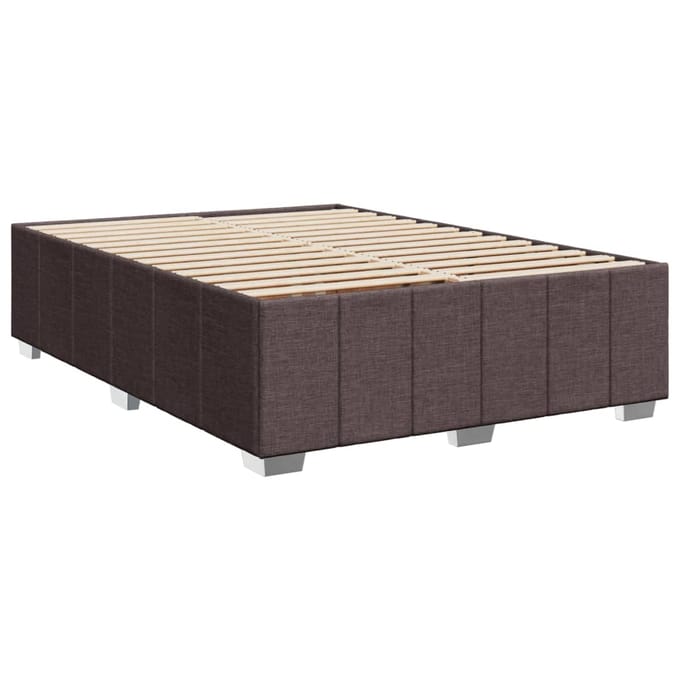 vidaXL - Bedframe - zonder - matras - stof - donkerbruin - 160x200 - cm