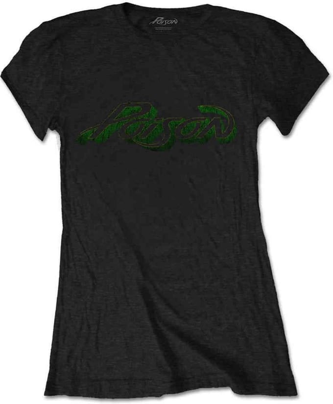 Poison - Vintage Logo Dames T-shirt - S - Zwart