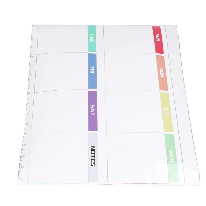 Wekelijkse Kalender Zelfklevende Herbruikbare Wekelijkse Droog Uitwisbare Bord Plakker met Wisser voor Thuis Muur Koelkast white