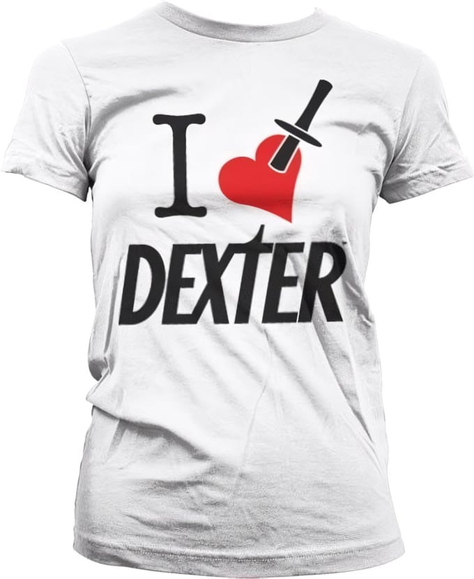 Dexter Dames Tshirt -S- I Love Dexter Wit