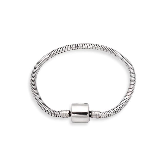 Twice As Nice Armband in edelstaal, schakel ontwerp Zilverkleurig 19cm