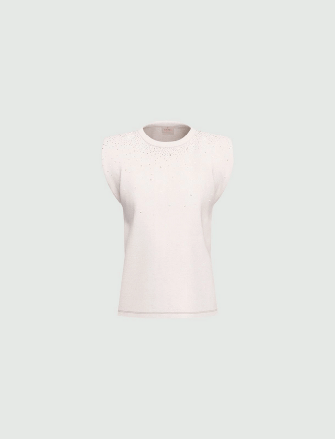 T-shirt smanicata donna bianco