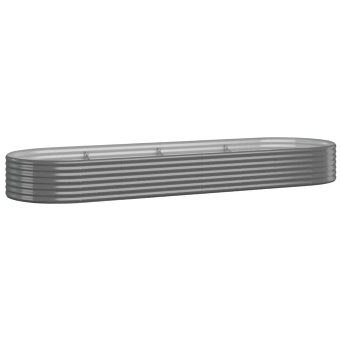 vidaXL - Plantenbak - 322x100x36 - cm - gegalvaniseerd - staal - grijs