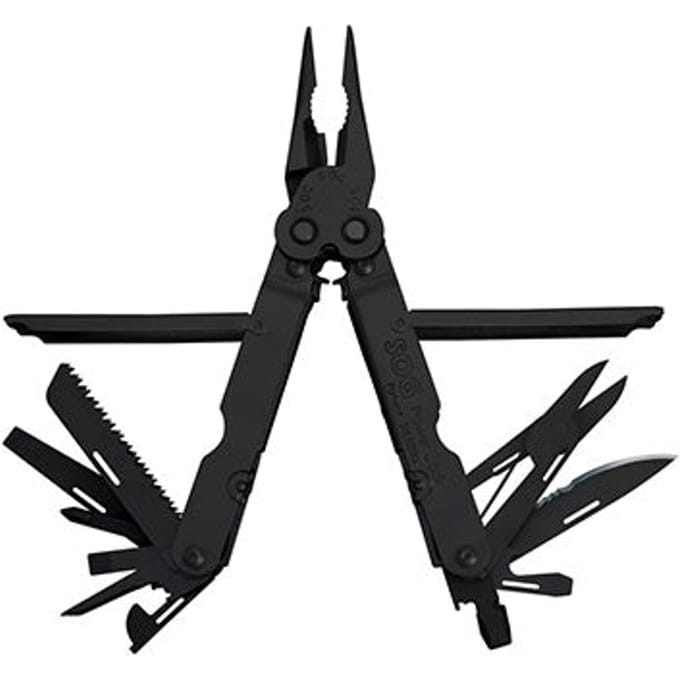 SOG Knives PowerLock Black EOD Clampack Zakmes - Zwart