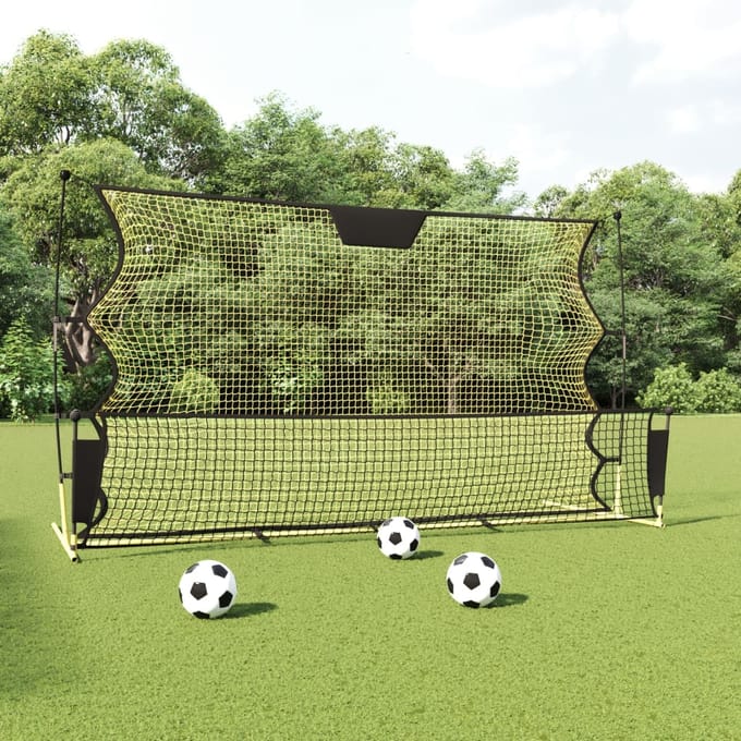 vidaXL - Voetbal - reboundnet - 183x85x120 - cm - polyester - zwart - en - geel