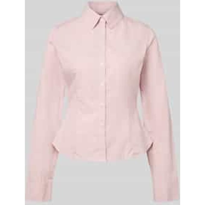 Slim fit overhemdblouse van puur katoen