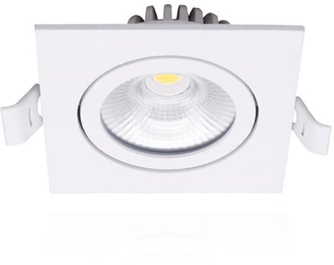 LED inbouwspot - vierkant - 6W - warm wit 2700K - 500 lumen - dimbaar