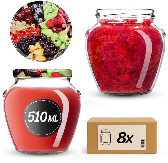 KADAX Jar Amphora fi82 510ml + deksel wz25 Fruit
