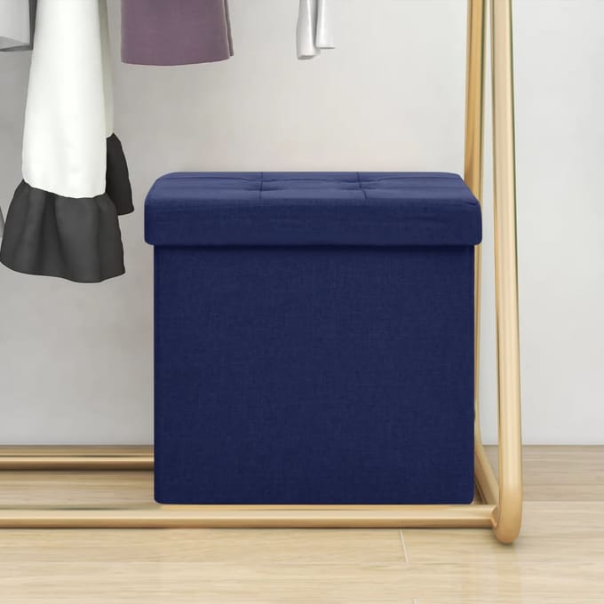 vidaXL - Opbergkruk - inklapbaar - kunstlinnen - blauw