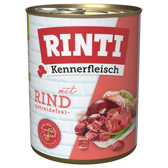 6x800g "Kennerfleisch" Rund RINTI Hondenvoer
