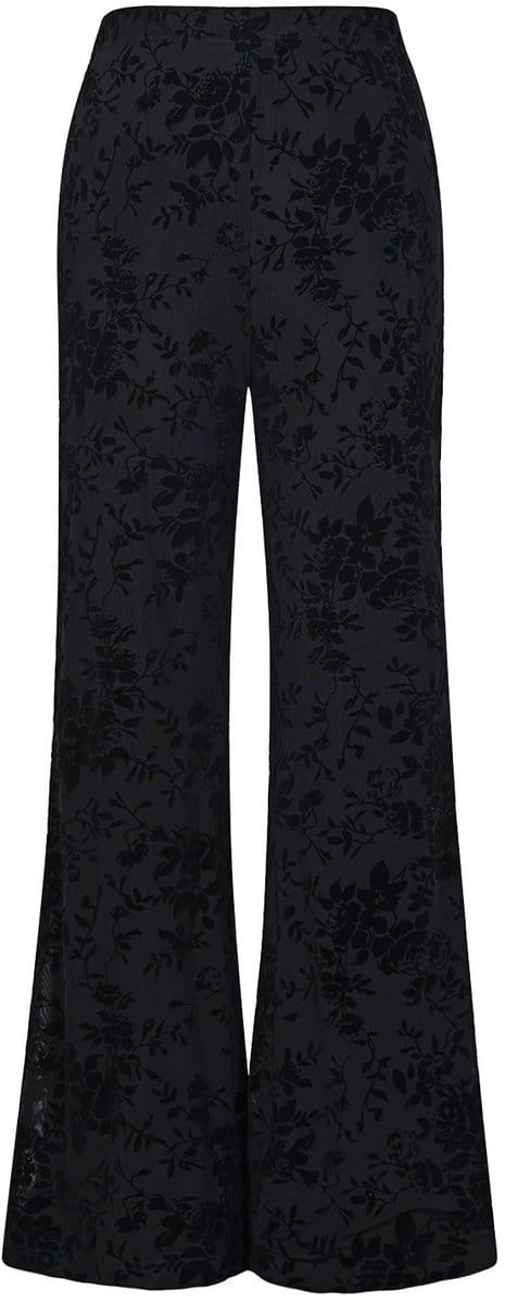 Elegante Geweven Vrouwen Flared Pants met Bloemenprint - Maat S