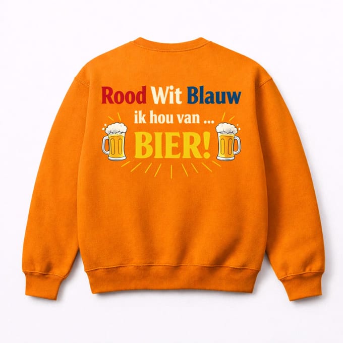 Sweater - Oranje - Ik hou van Bier