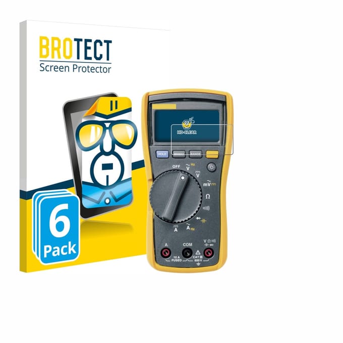BROTECT - Screenprotector voor Fluke MultiMeter 115 - Folie Beschermfolie transparant 6 Stuks