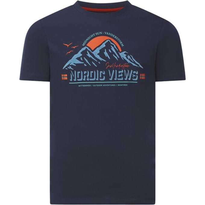 Jan Vanderstorm herren T-Shirt - 52/54 - donkerblauw - Plus Size