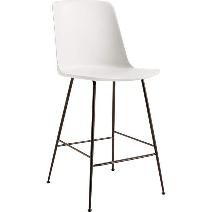 &Tradition Rely HW91 & HW96 Barstoel - wit - gebronsd - Hoogte 100 cm