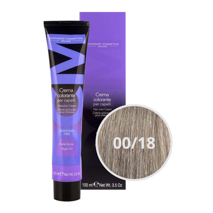 DCM Hair Color Cream Ammonia Free 00/18 Ash 100ml