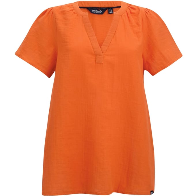 Regatta Dames/Dames Selen Shirt Met Korte Mouwen (Mandarijn Tango)