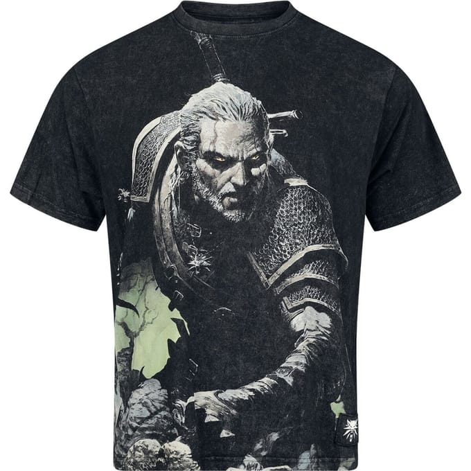 The Witcher - Gaming T-shirt - Geralt - S tot XL - voor Mannen - grijs